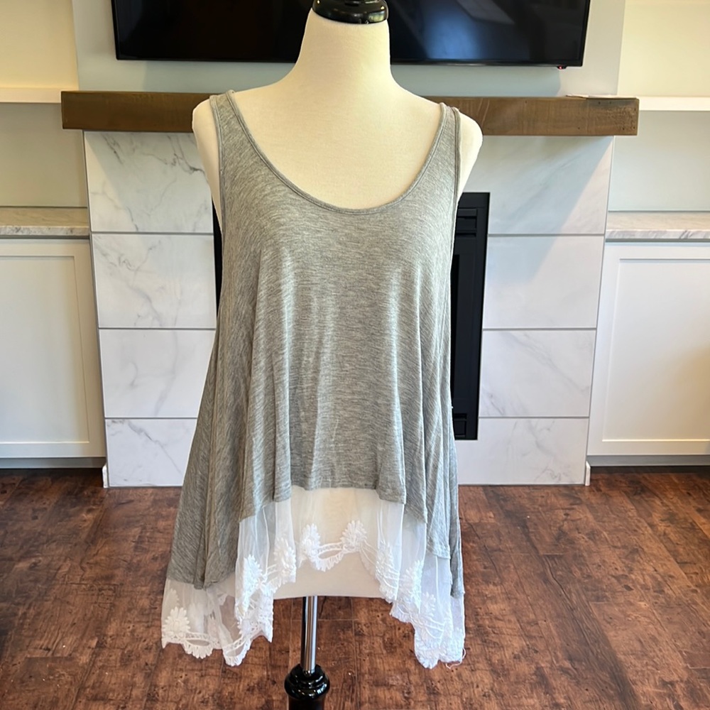Anthropologie lace trim tank